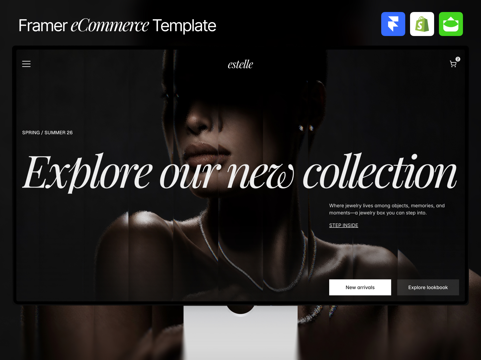 Estelle: Responsive Ecommerce Website Template by Wize — Free Ecommerce Framer Template preview