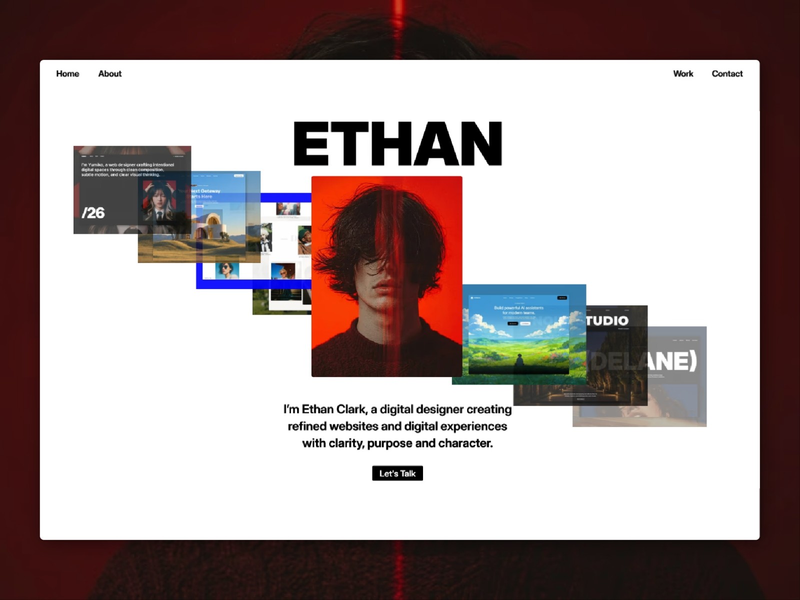 Ethan Clark: Free Portfolio Website Template by Bryan Hermoza — Free Portfolio Framer Template preview