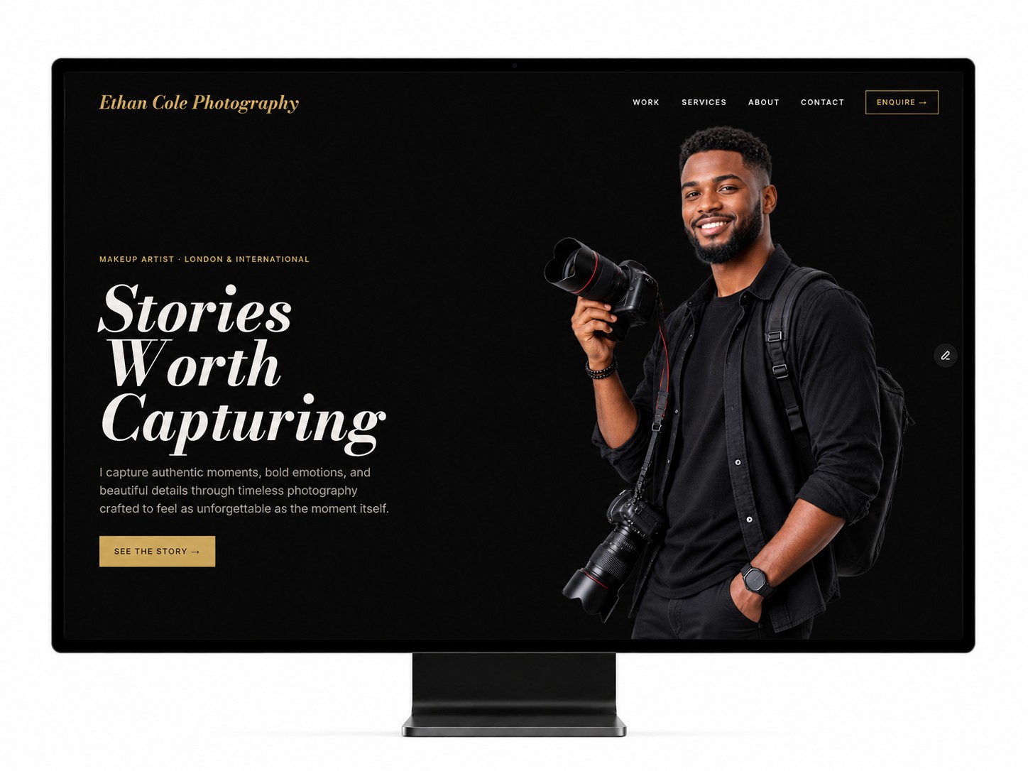 Ethan Cole: Free Portfolio Website Template by Otieno G — Free Portfolio Framer Template preview