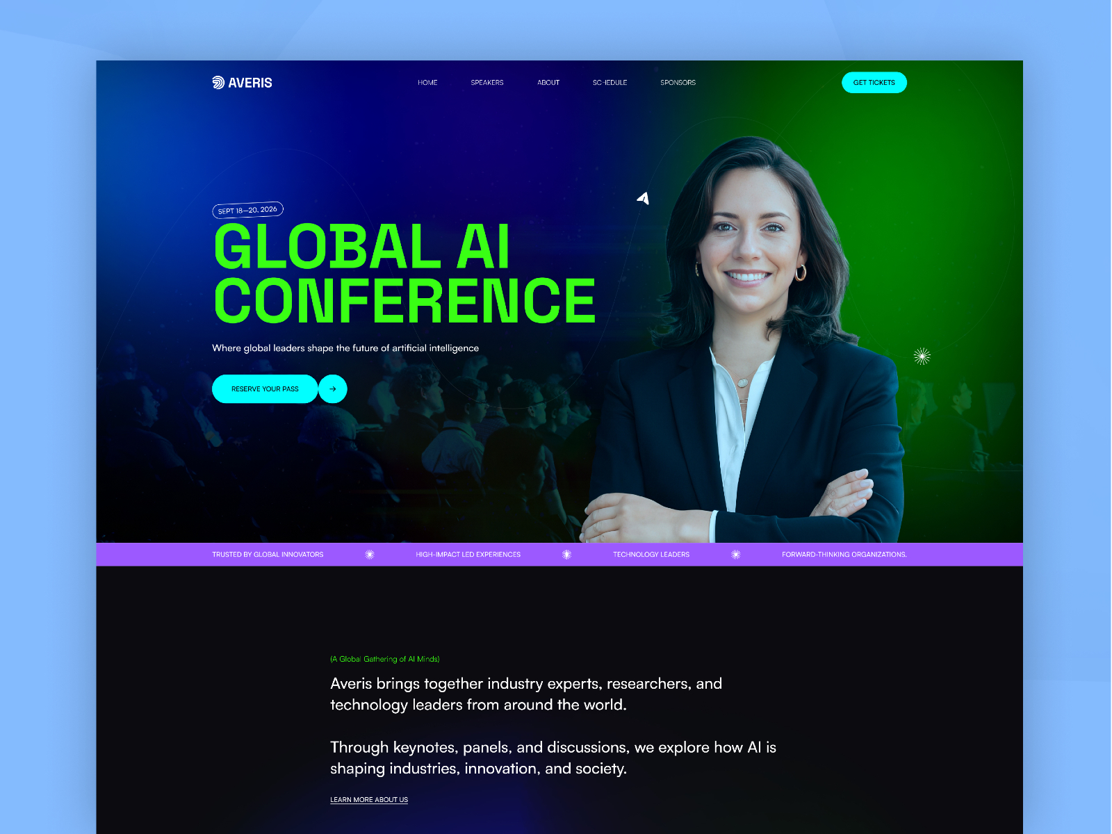 Eventify Template: Free Entertainment Website Template by Noa Torner — Free Events Framer Template preview