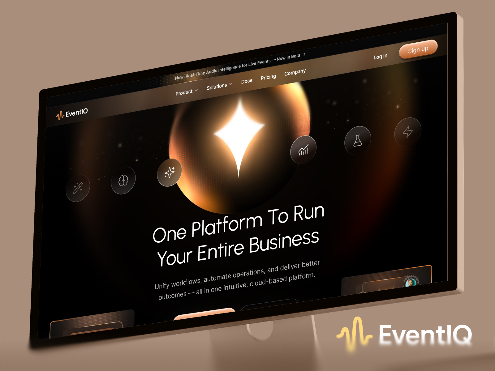 EventIQ — Free Events Framer Template preview