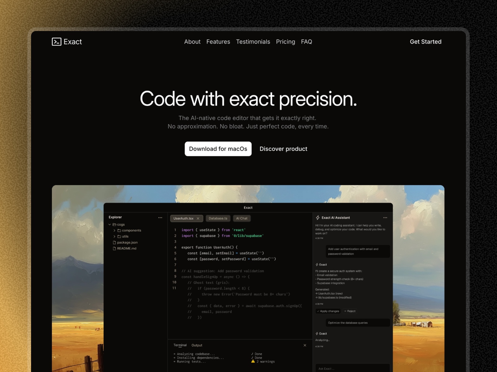 Exact — Free SaaS Framer Template preview