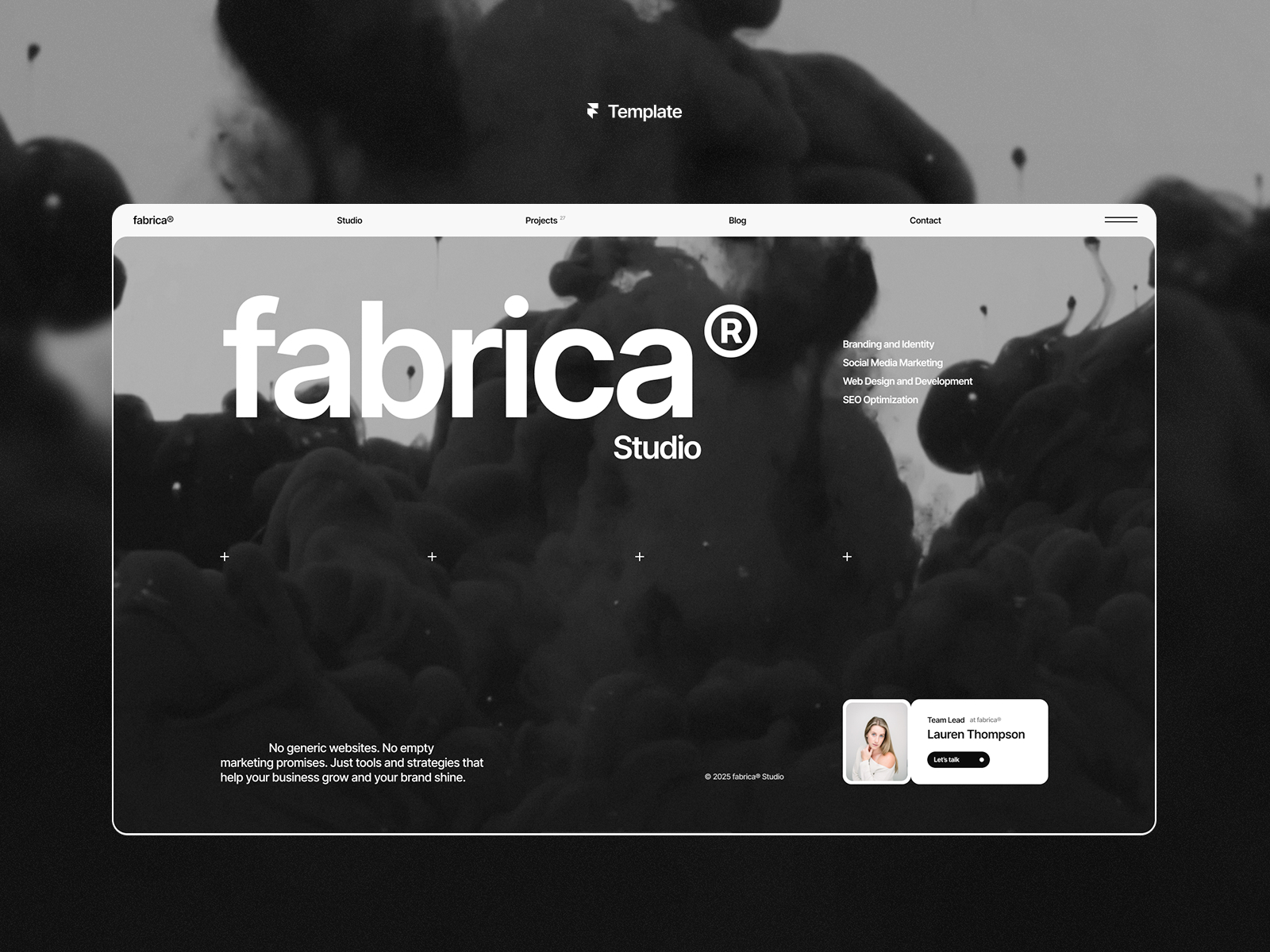 Fabrica: Responsive Portfolio Website Template by Anatolii Dmitrienko — Free Portfolio Framer Template preview