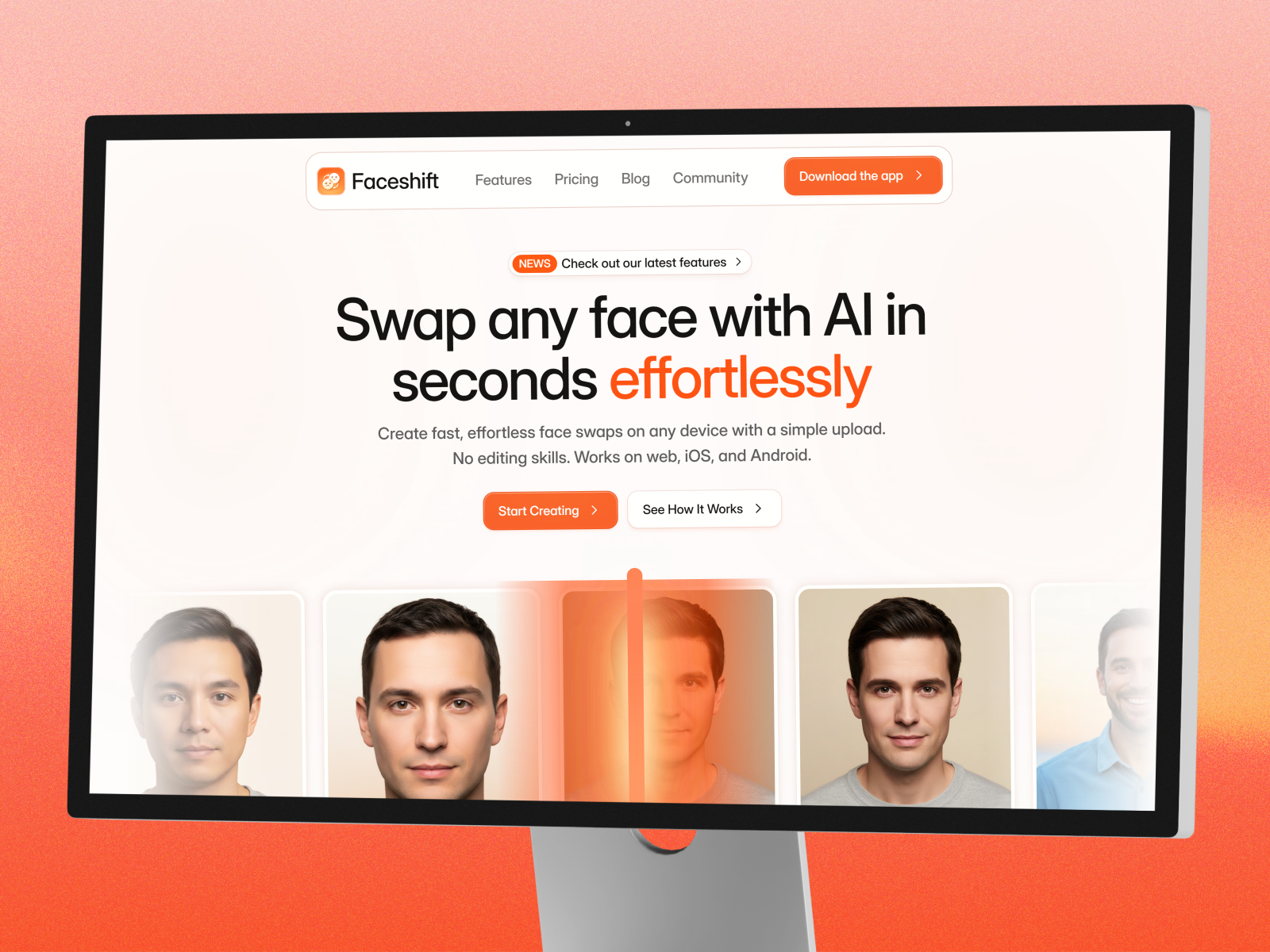 Faceshift — Free Blog Framer Template preview