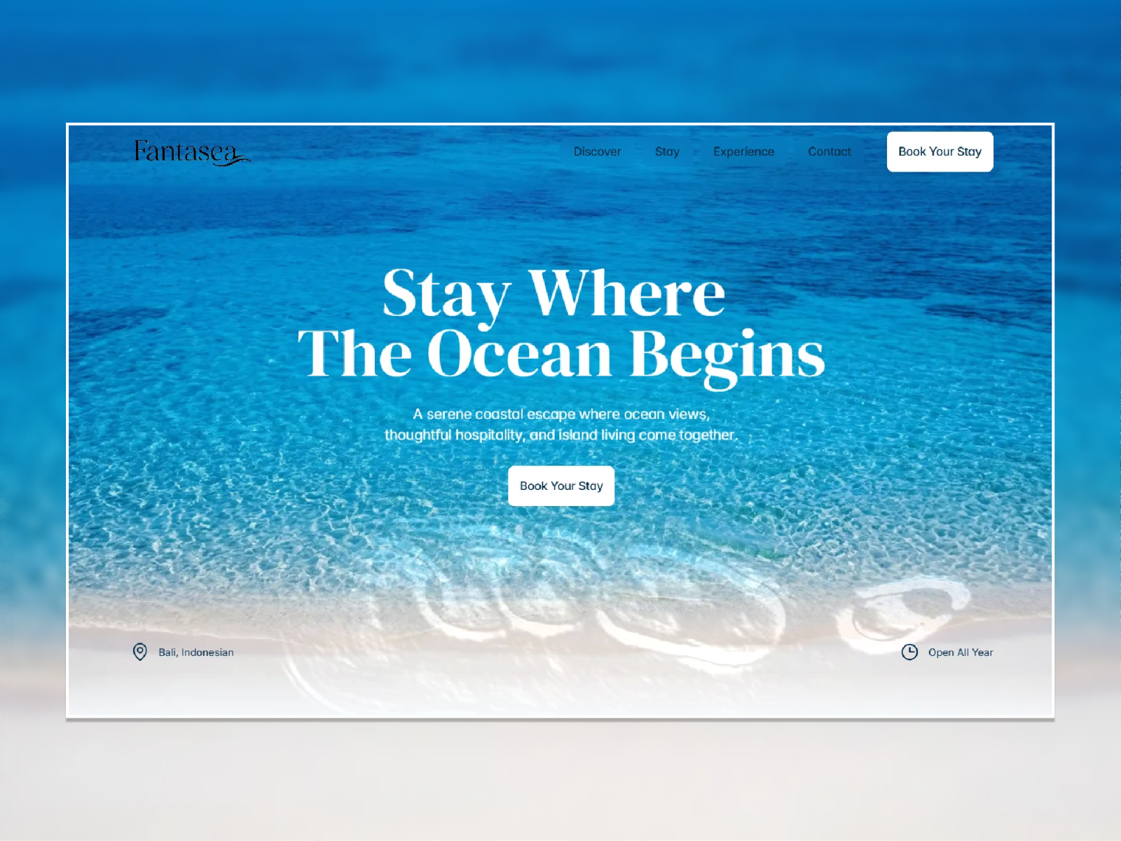 Fantasea — Free Travel Framer Template preview