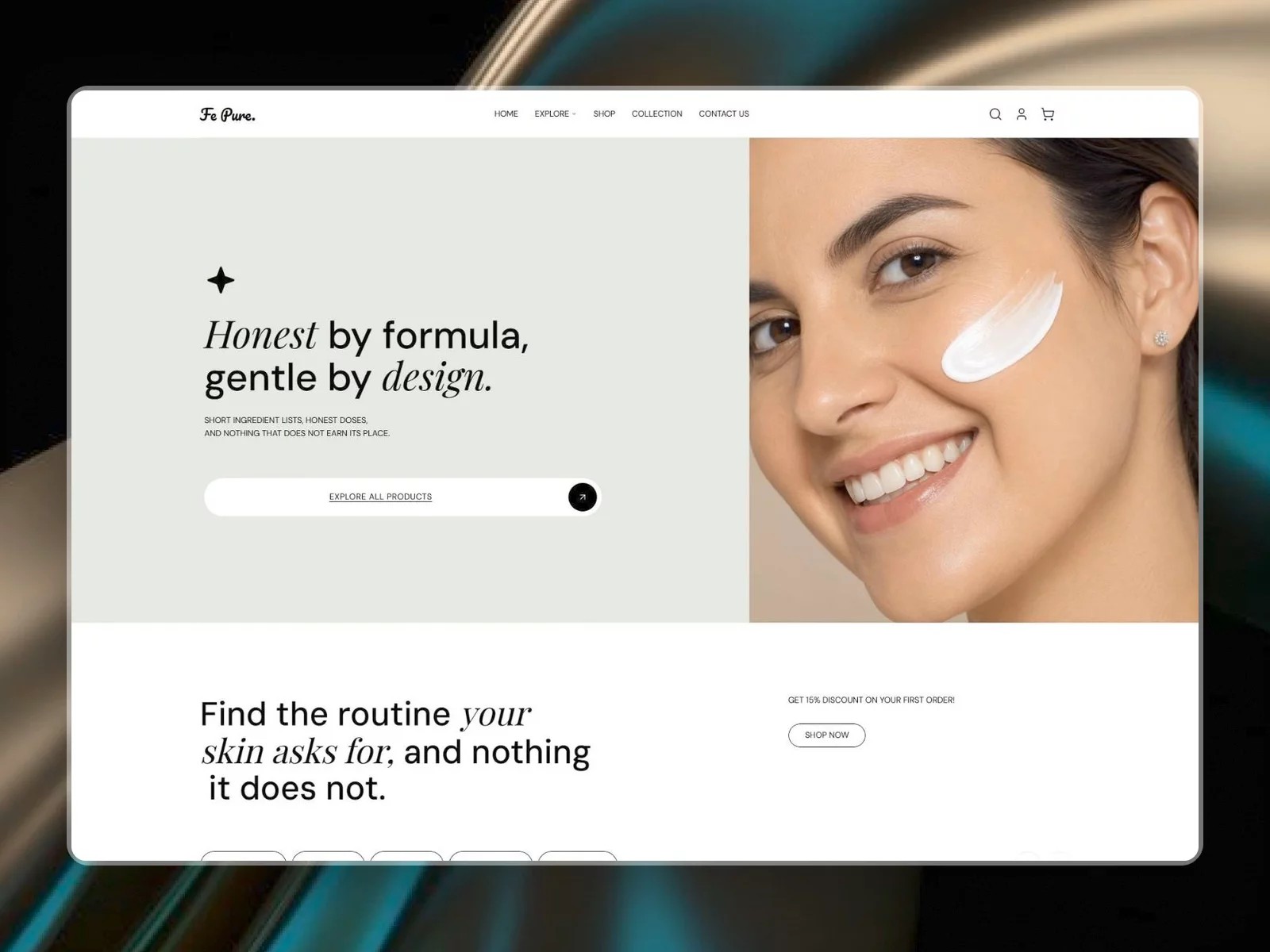 Fe Pure — Free Blog Website Template by FeCommerce — Free Ecommerce Template for Framer by FeCommerce preview