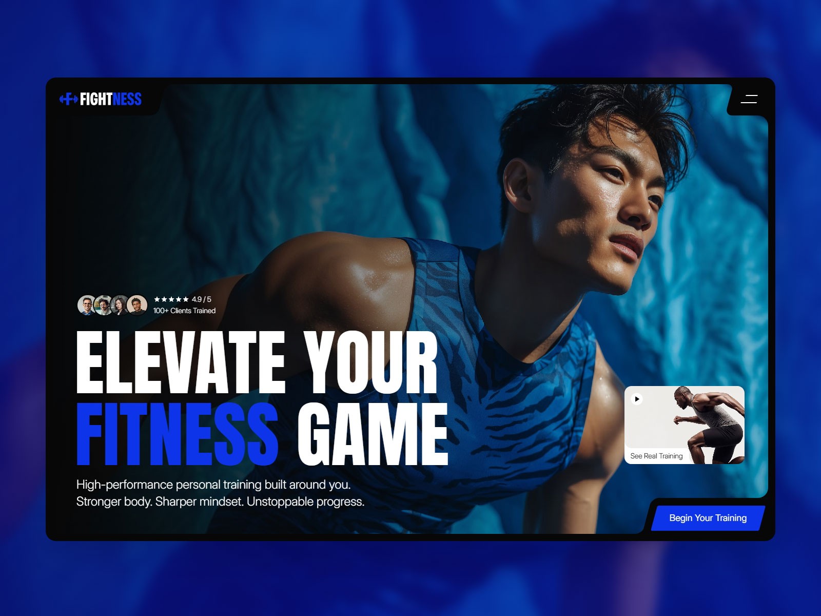 Fightness — Free Fitness Coach & Trainer Framer Template preview