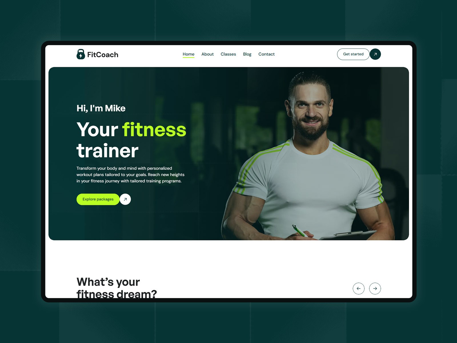 FitCoach — Free Gym & Personal Training Framer Template preview