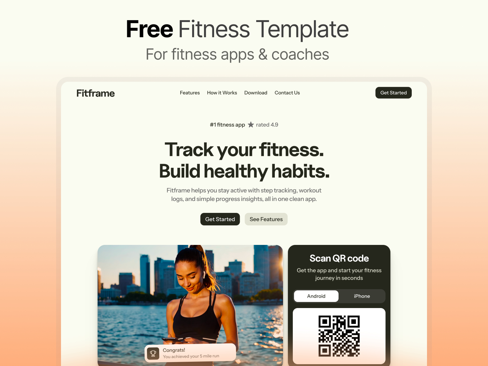 Fitframe — Free SaaS Framer Template preview