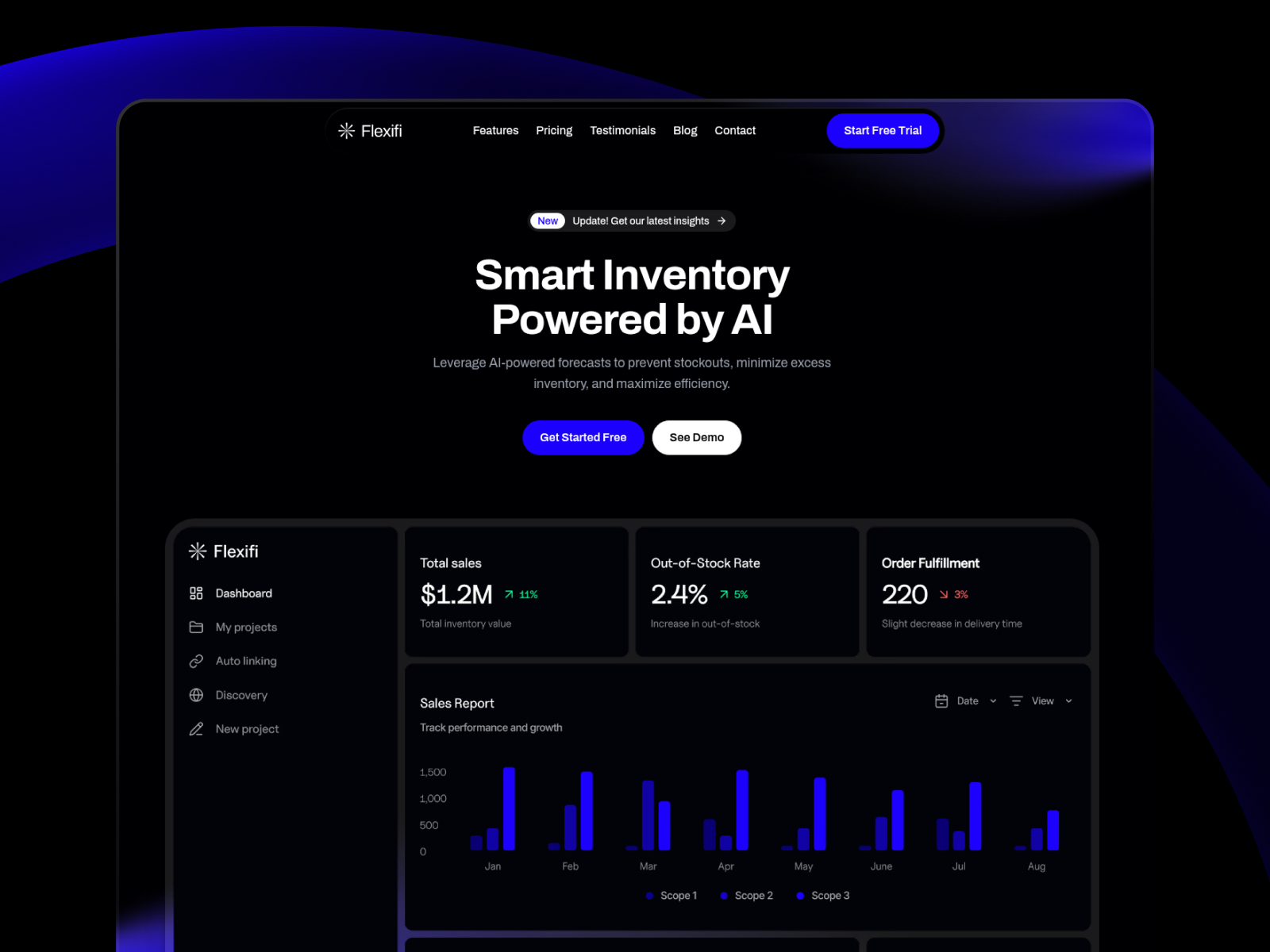 Flexifi — Free SaaS Framer Template preview