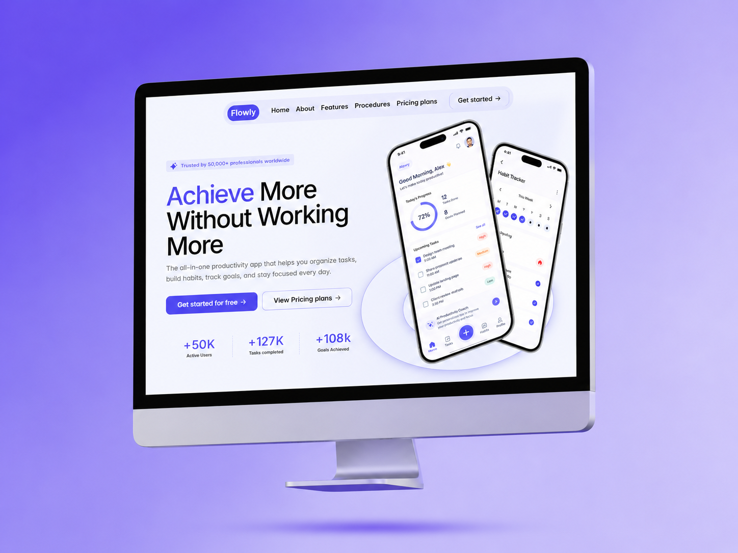 Flowlyy: Free SaaS Website Template by Waaiz Hussain — Free SaaS Framer Template preview