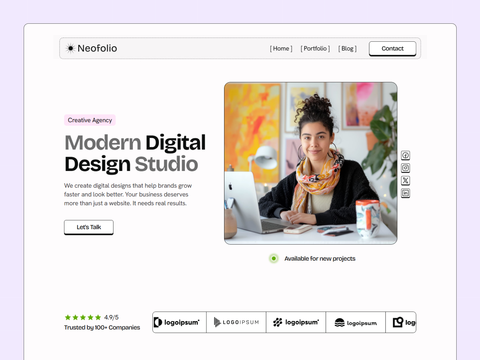Foodly: Free Restaurant Website Template by Anayatul Islam — Free Food Framer Template preview