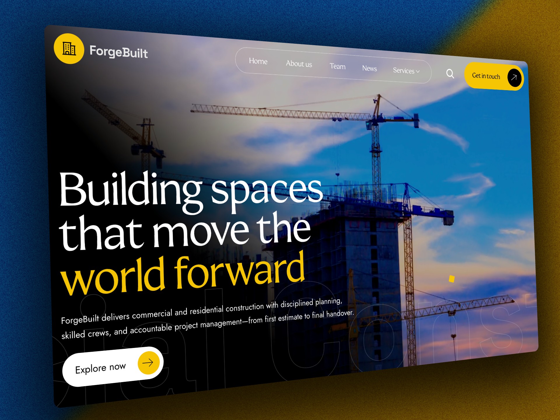 ForgeBuilt — Free Real Estate Website Template by Freelancer Deven — Free Real Estate Template for Framer by Freelancer Deven preview
