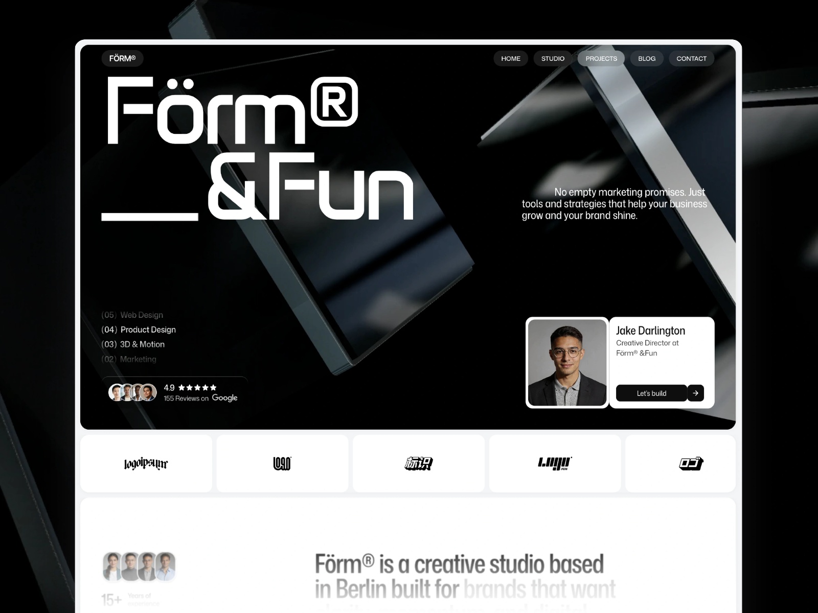 Form &amp; Fun — Free Portfolio Framer Template preview