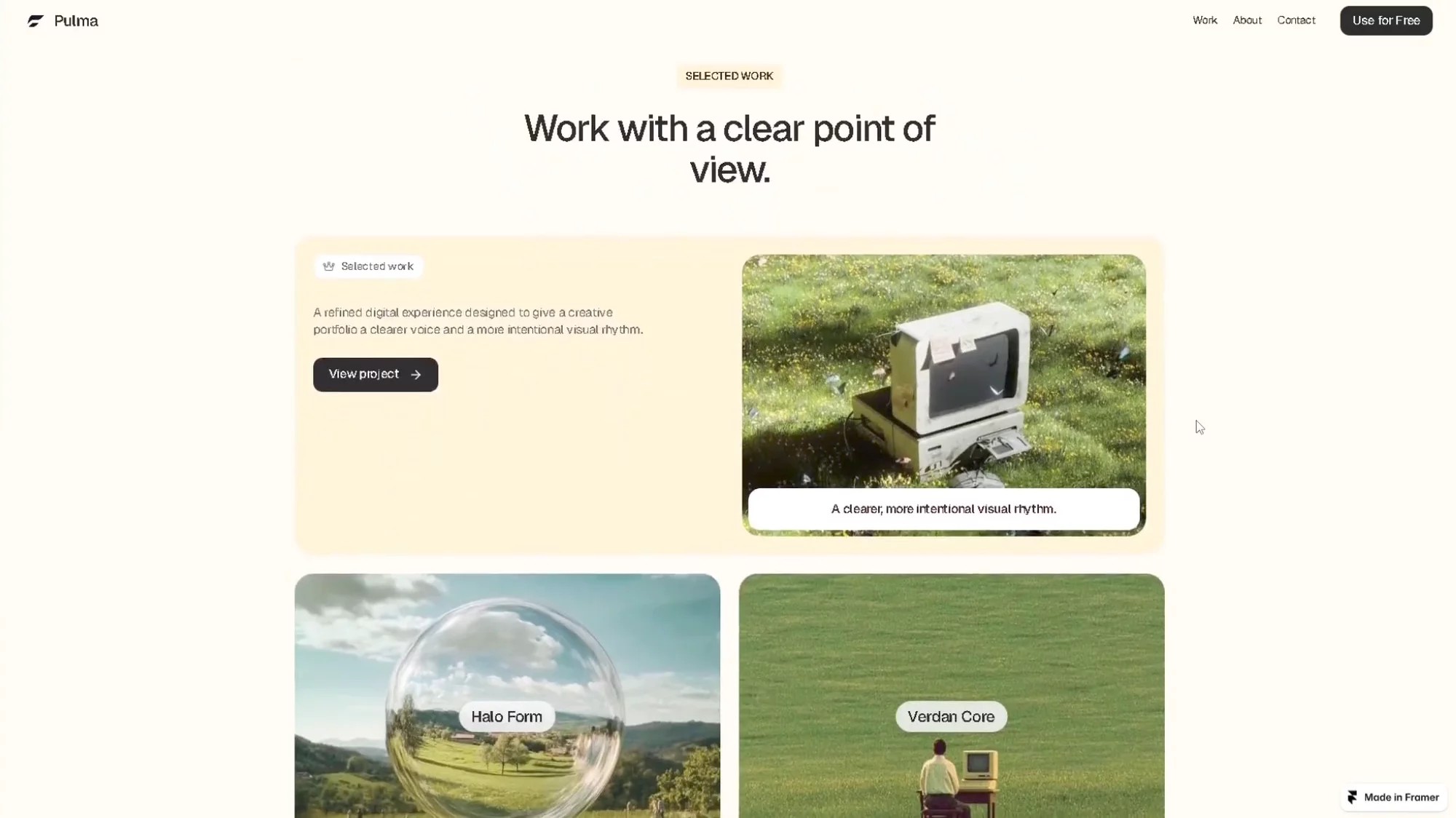 Forma Atelier — Free Portfolio Website Template by Adel_Merabet — Free Dental Template for Framer by Adel_Merabet preview