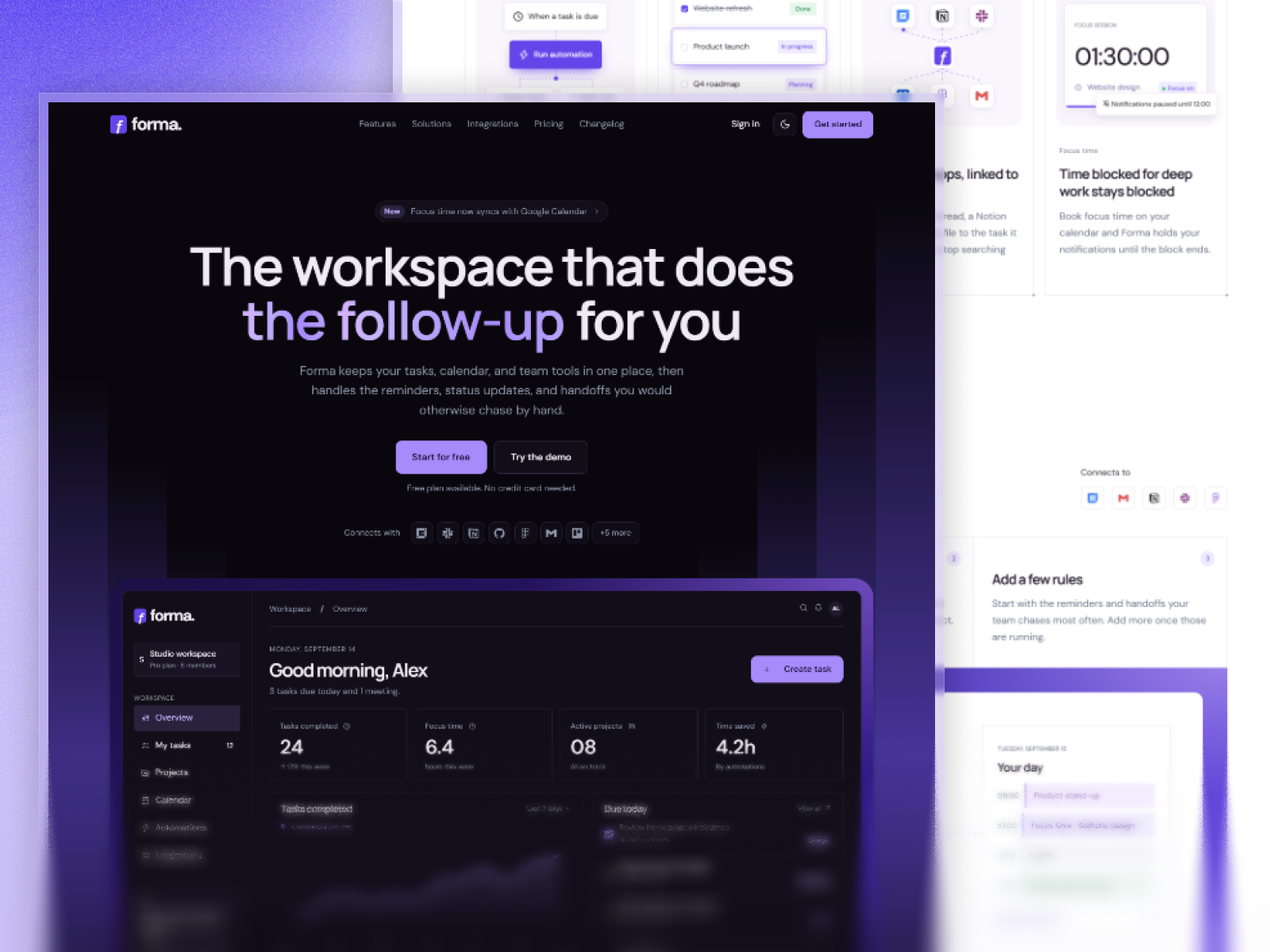 Forma Desk — Free SaaS Template for Framer preview