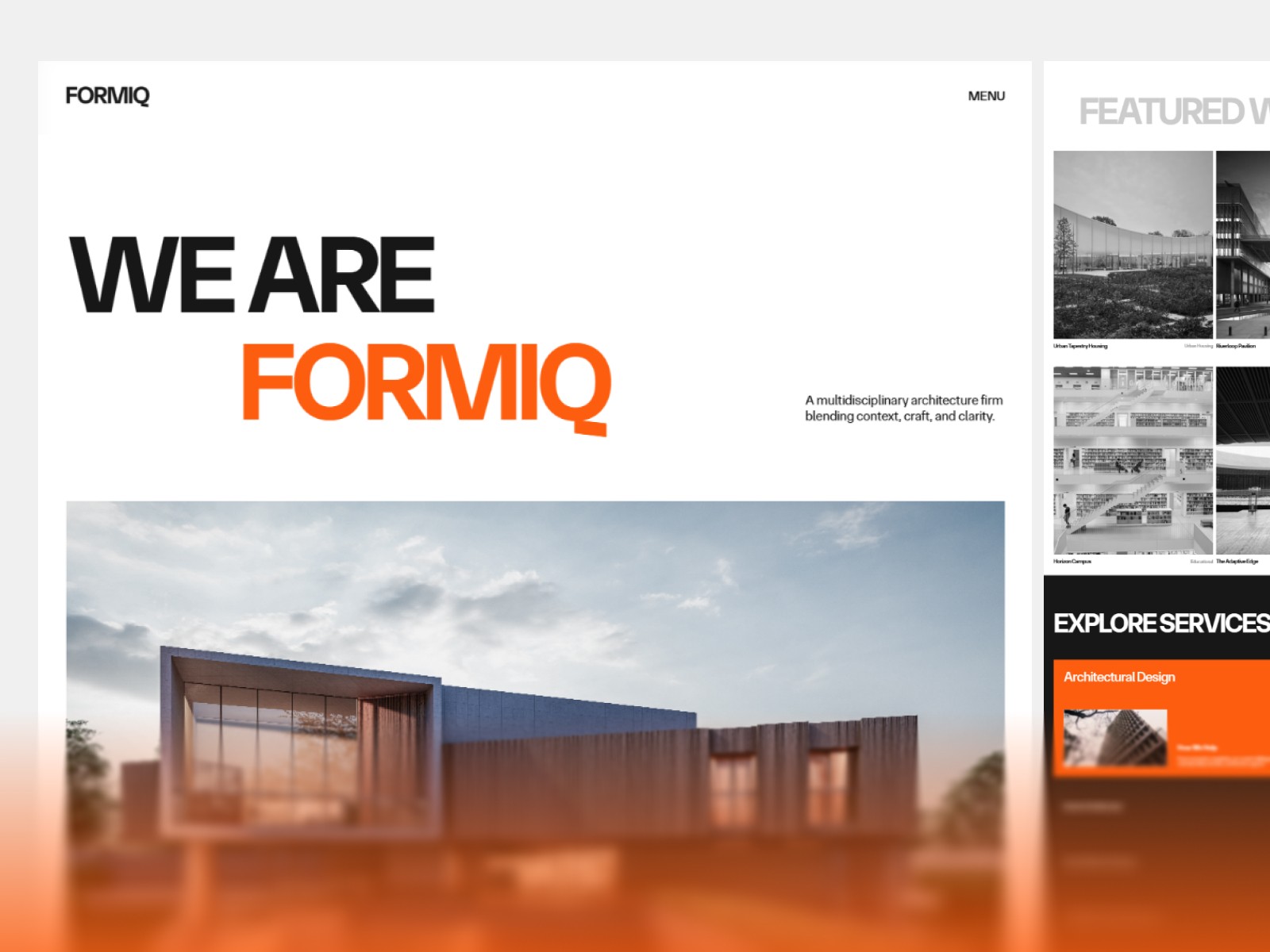 Formiq — Free Real Estate Website Template by Clariv Studio — Free Architecture Template for Framer by Clariv Studio preview