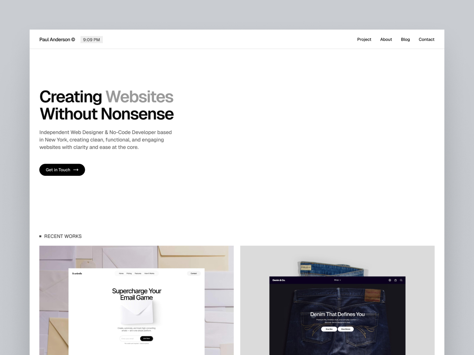 Framewell — Free Portfolio Framer Template preview