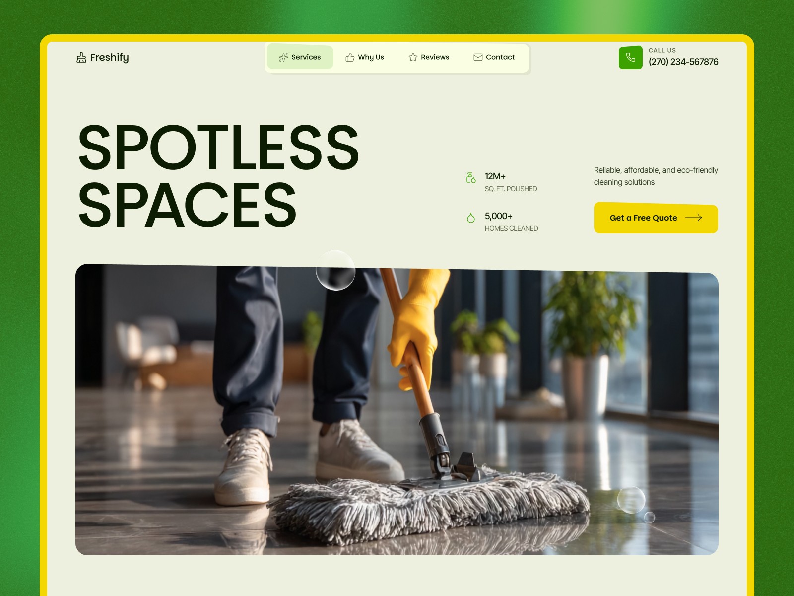 Freshify: Free Free Website Template by Geniusflow — Free Home Services Framer Template preview