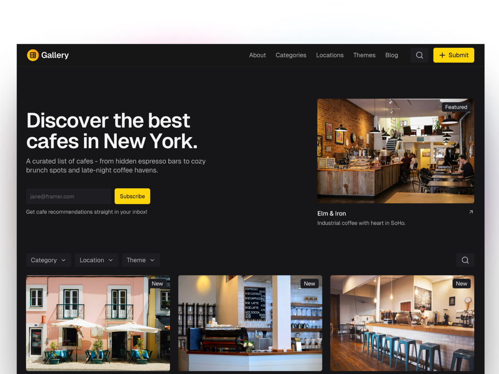 Gallery — Free Food Framer Template preview