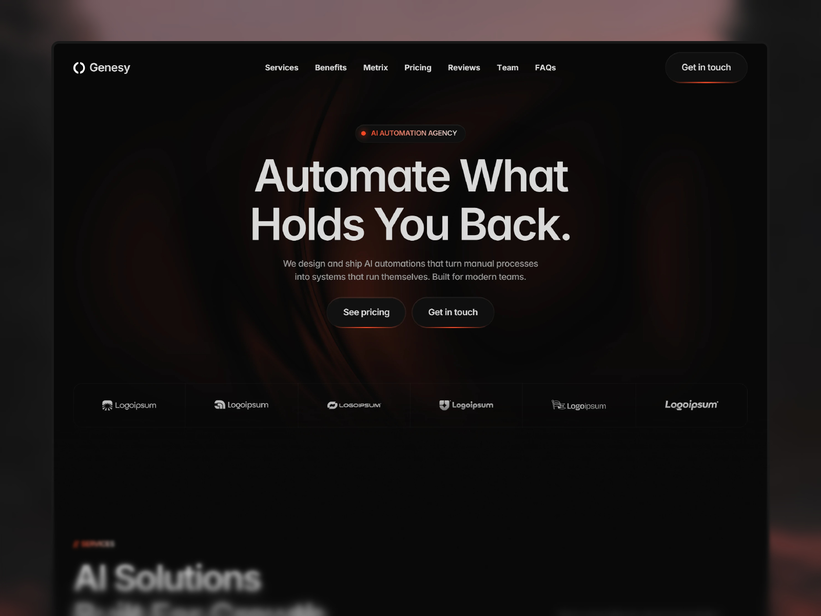 Genesy: Free Agency Website Template by Marso Angelov — Free Agency Framer Template preview