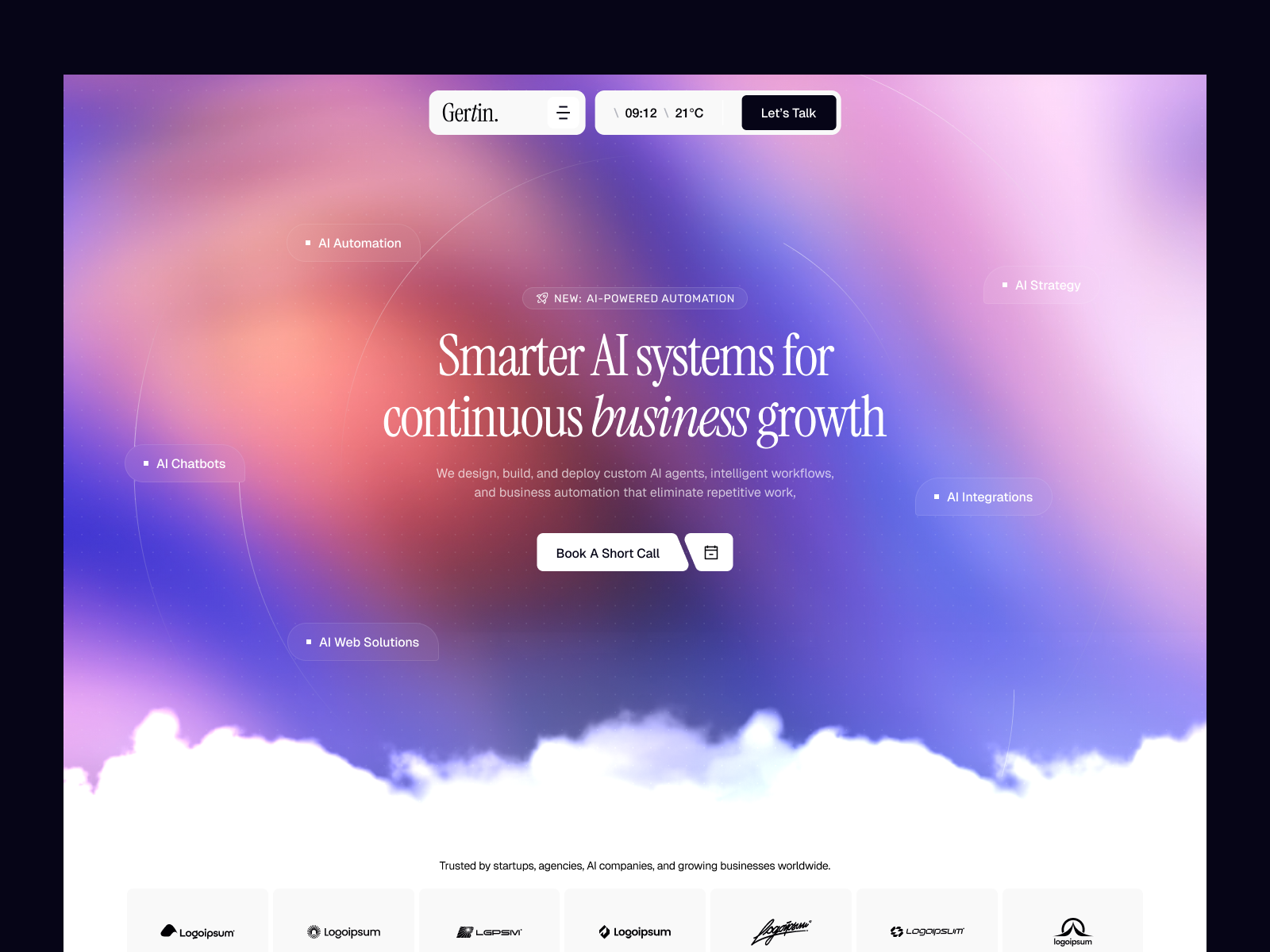 Gertin: Free AI Website Template by Emon — Free SaaS Framer Template preview