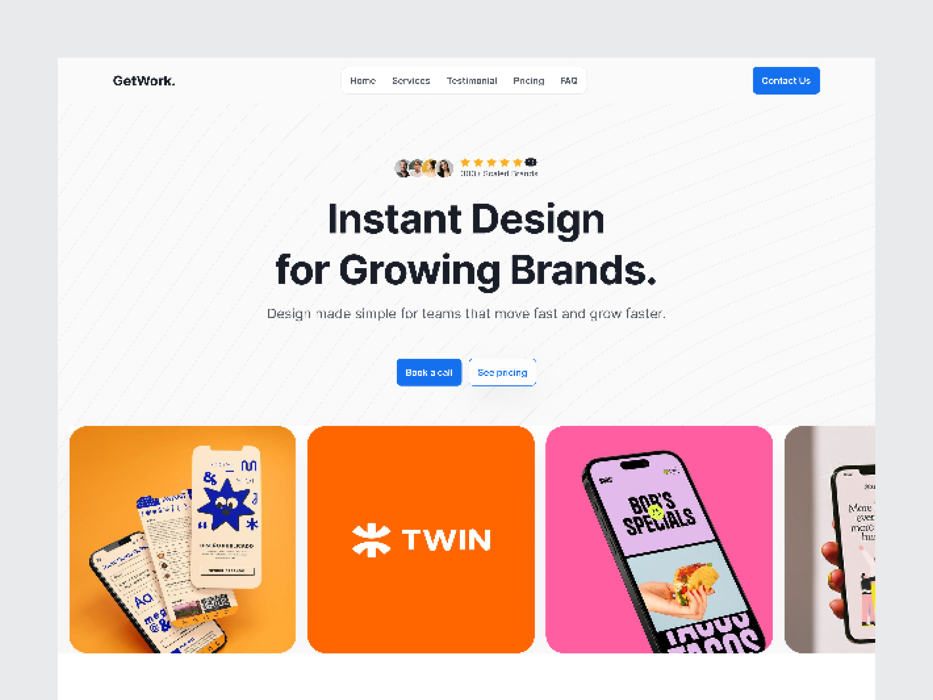 GetWork: Free Art &amp; Design Website Template by Hamad Tanveer — Free Portfolio Framer Template preview