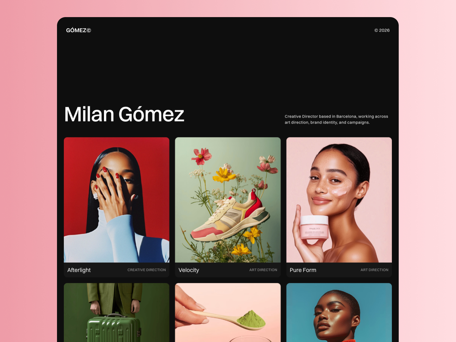 Gomez — Free Portfolio Framer Template preview
