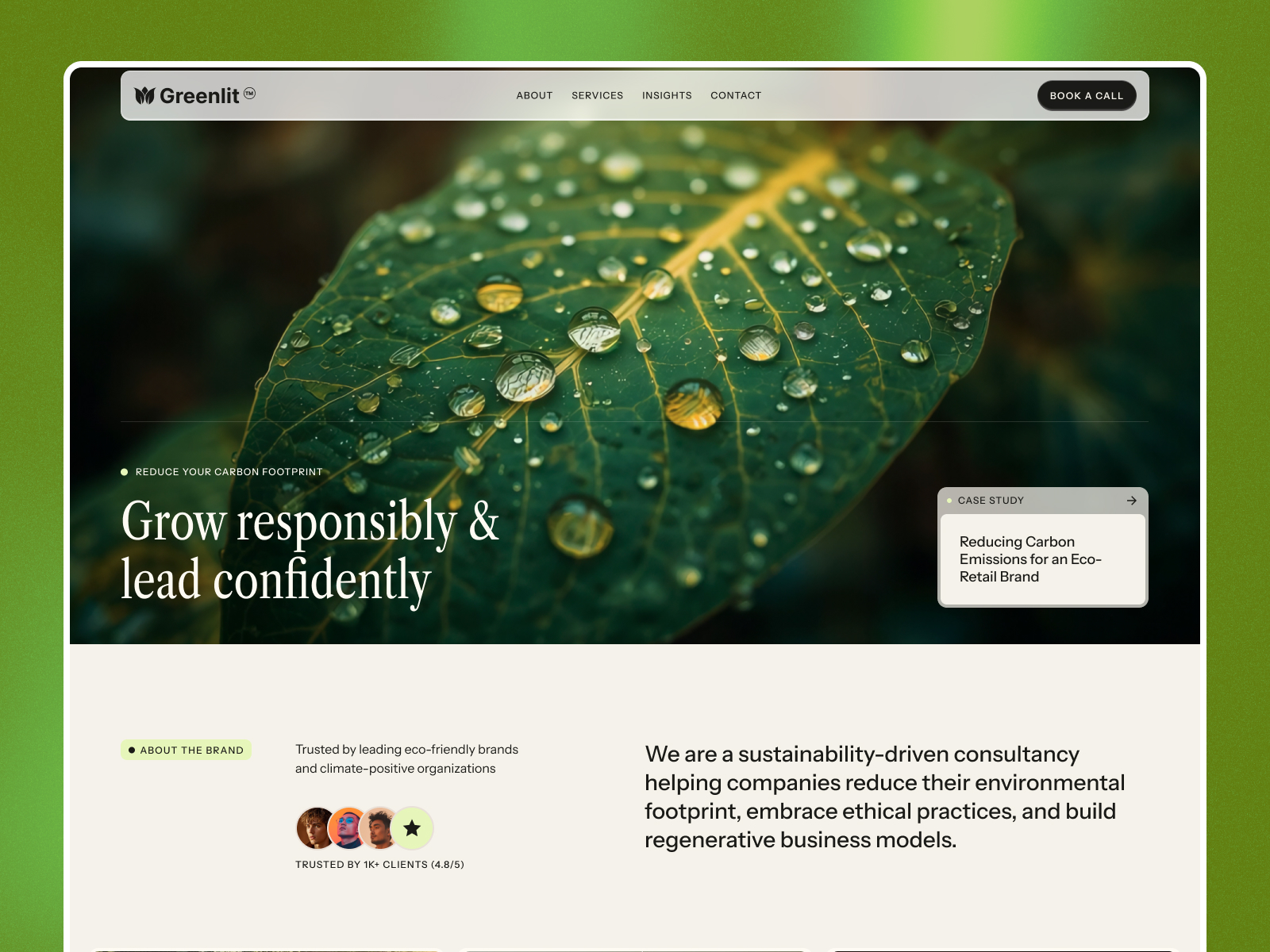Greenlit: Free Startup Website Template by Geniusflow — Free Portfolio Framer Template preview