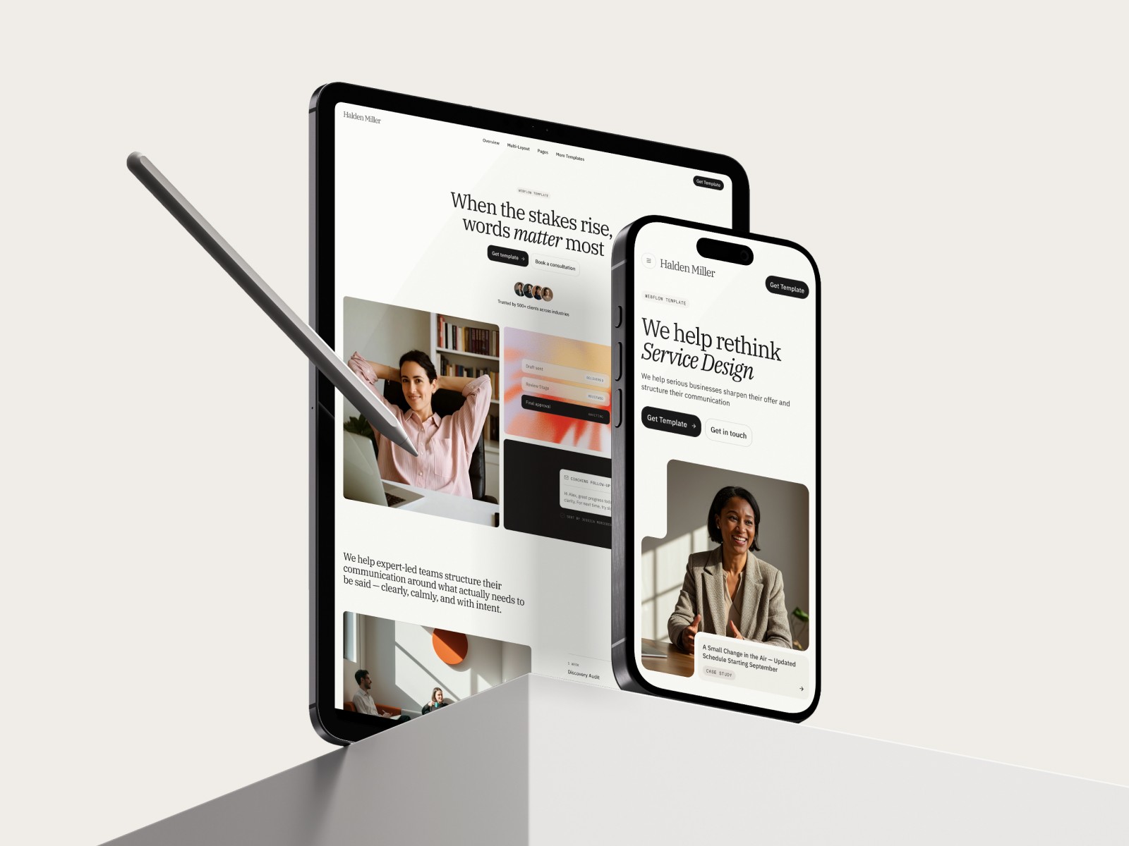 Halden Miller — Free Agency Website Template by BYQ Supply — Free Agency Template for Framer by BYQ Supply preview