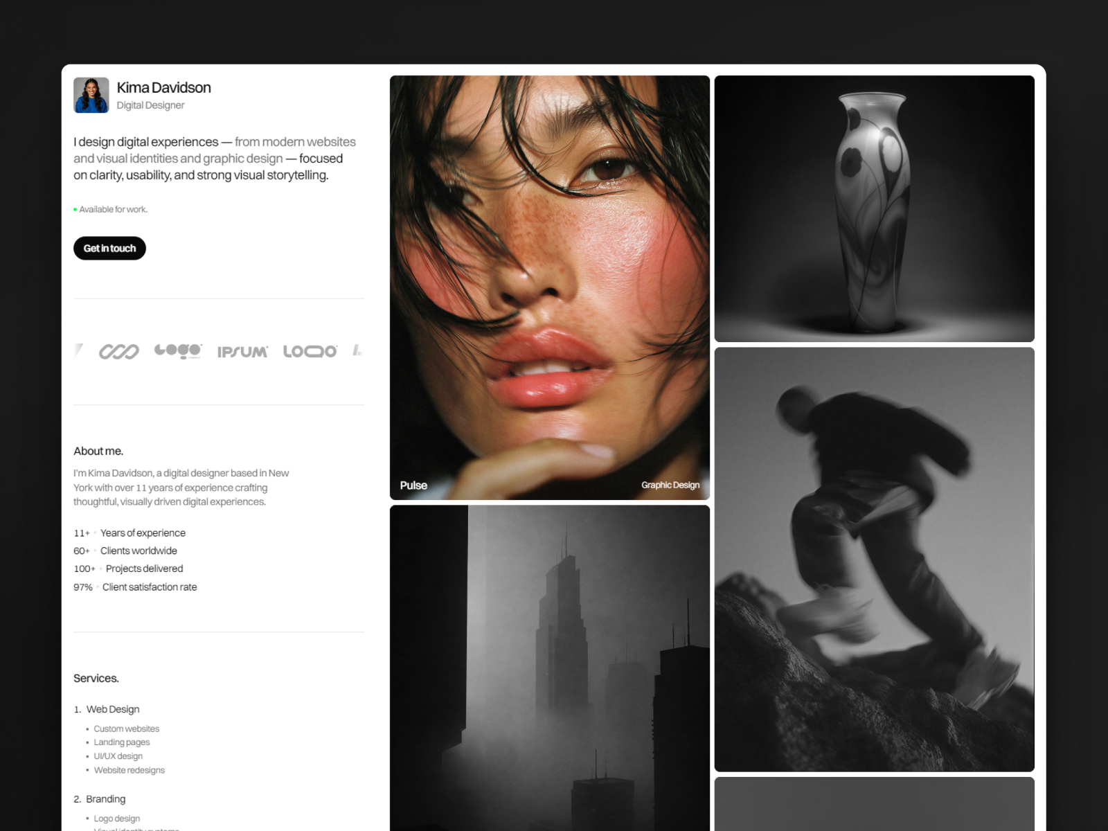 Hana: Free Portfolio Website Template by Thaer Swailem — Free Portfolio Framer Template preview