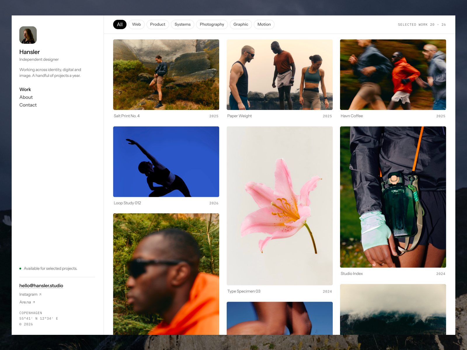 Hansler — Free Portfolio Template for Framer preview