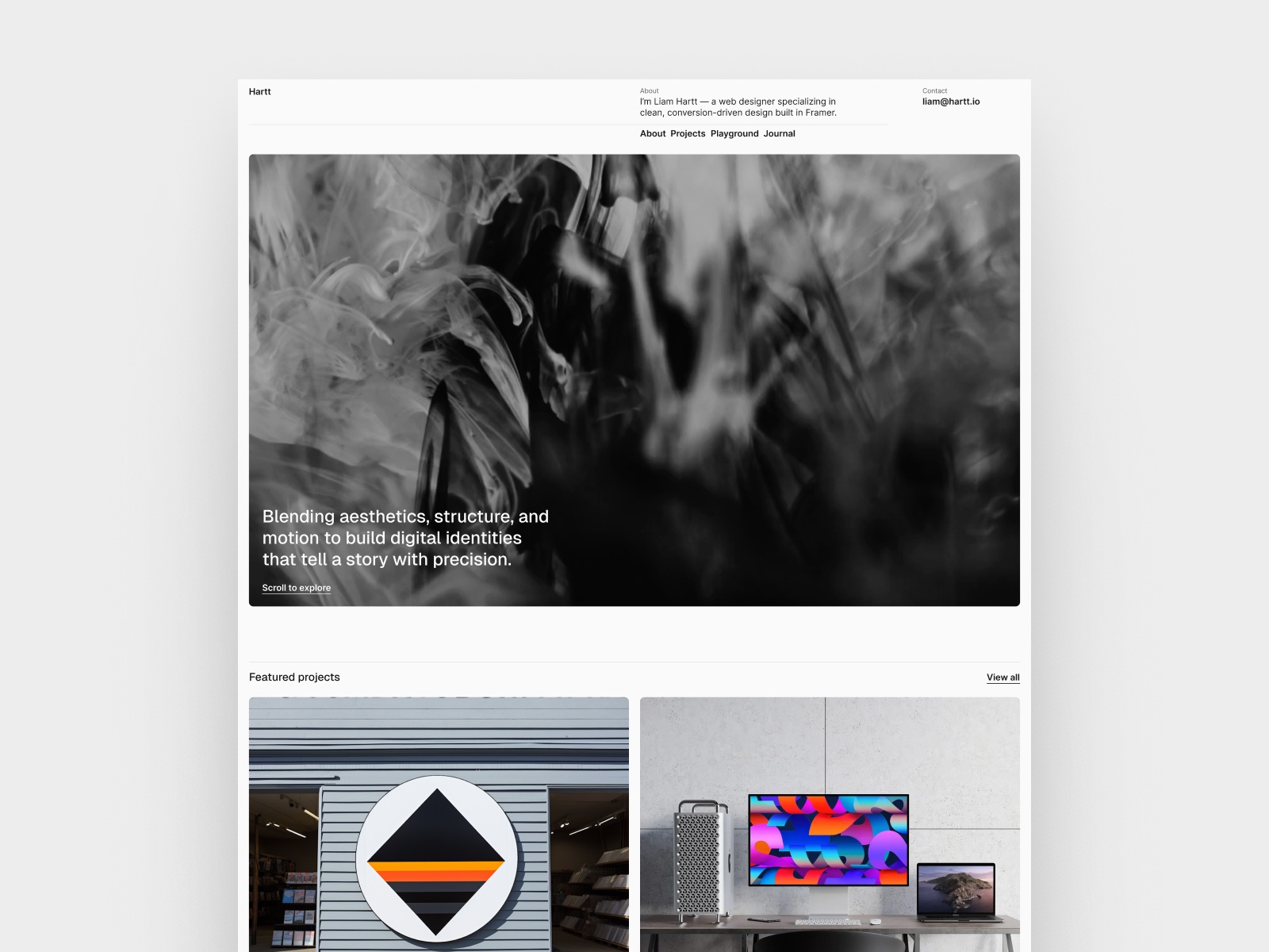 Hartt — Free Blog Framer Template preview