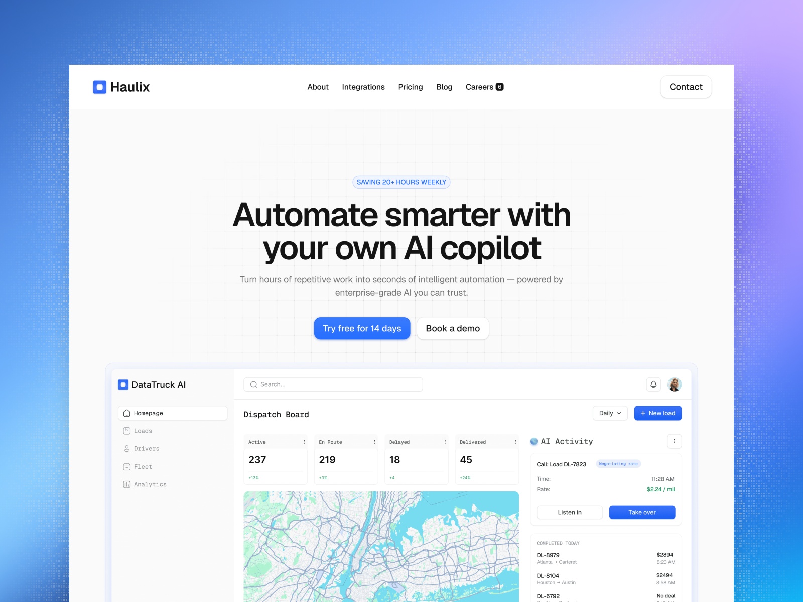 Haulix — Free SaaS Framer Template preview