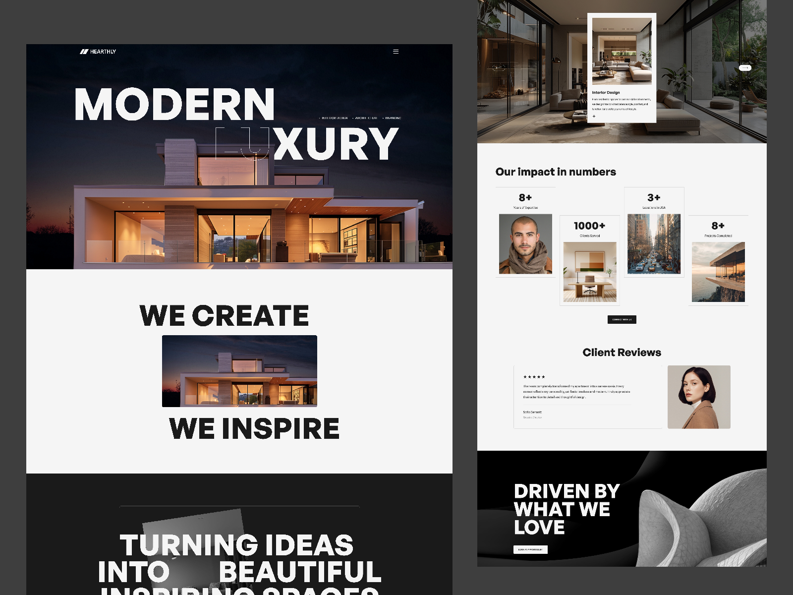 Hearthly — Free Architecture Framer Template preview