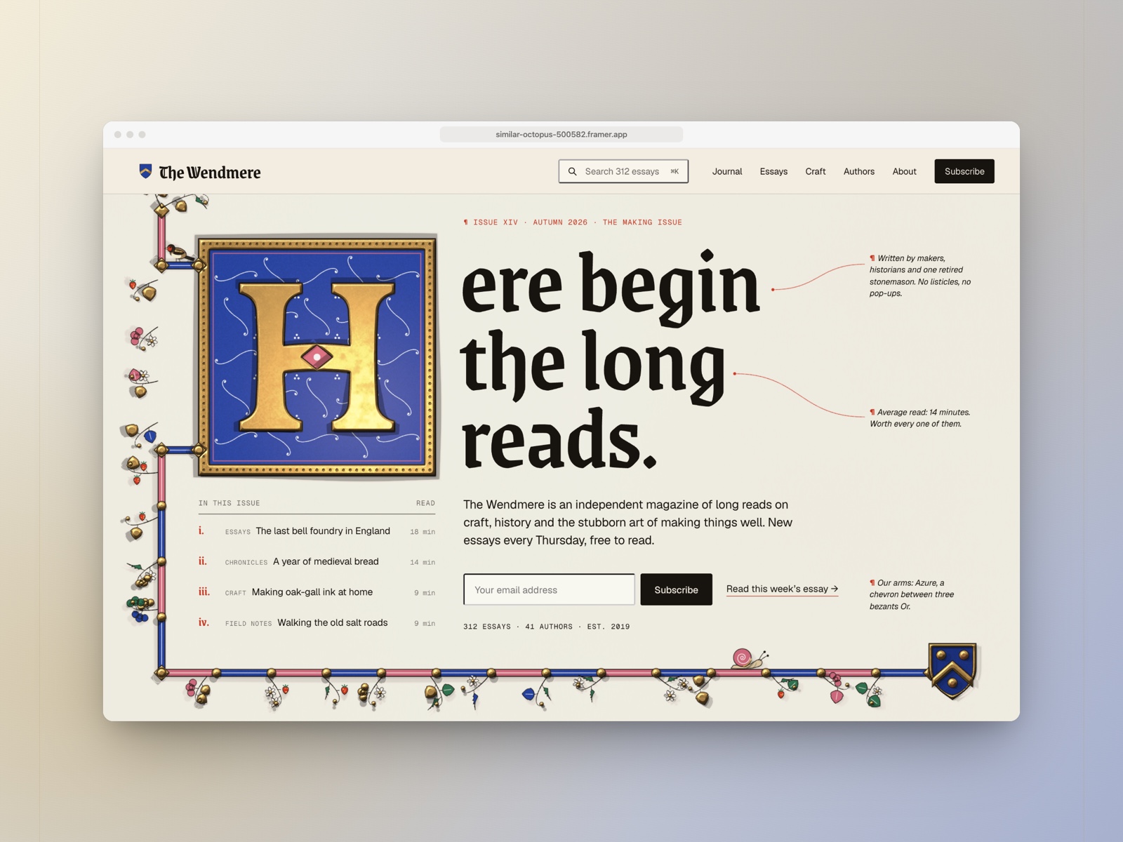 Heraldzine — Free Legal Template for Framer preview