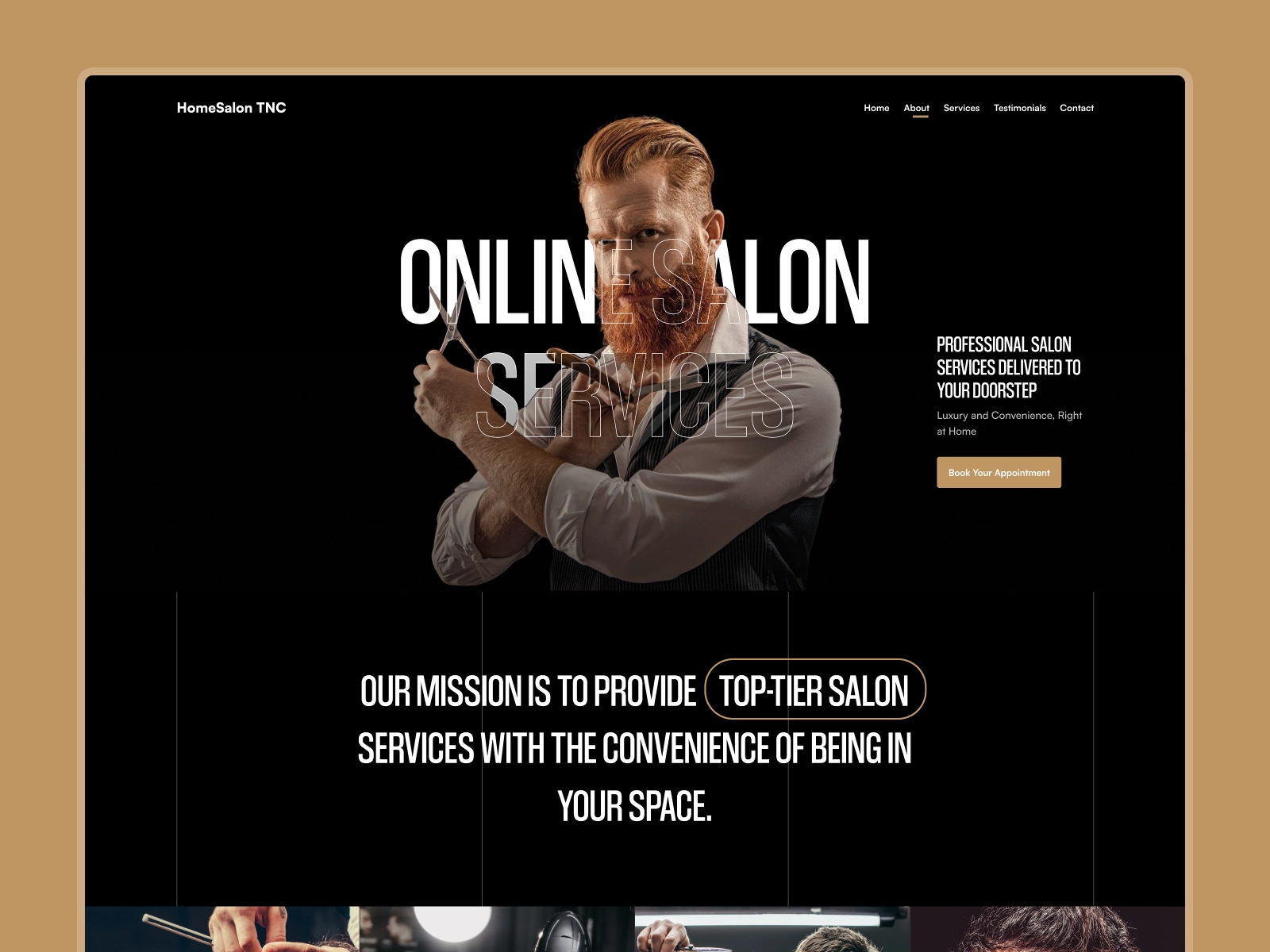 HomeSalon TNC: Free Hair &amp; Beauty Website Template by TNCFlow — Free Ecommerce Framer Template preview