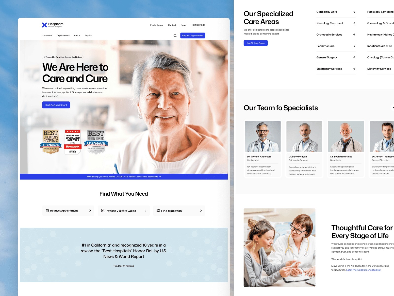 Hospicare — Free Healthcare Framer Template preview