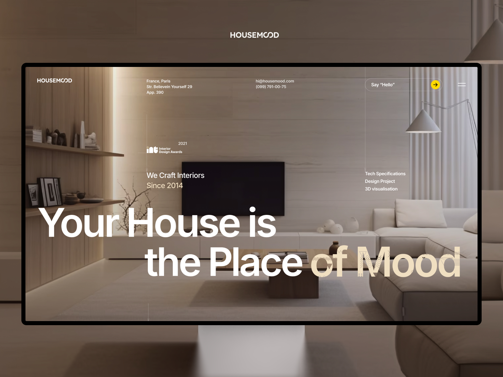 Housemood: Free Portfolio Website Template by Tymofii Bak — Free Architecture Framer Template preview