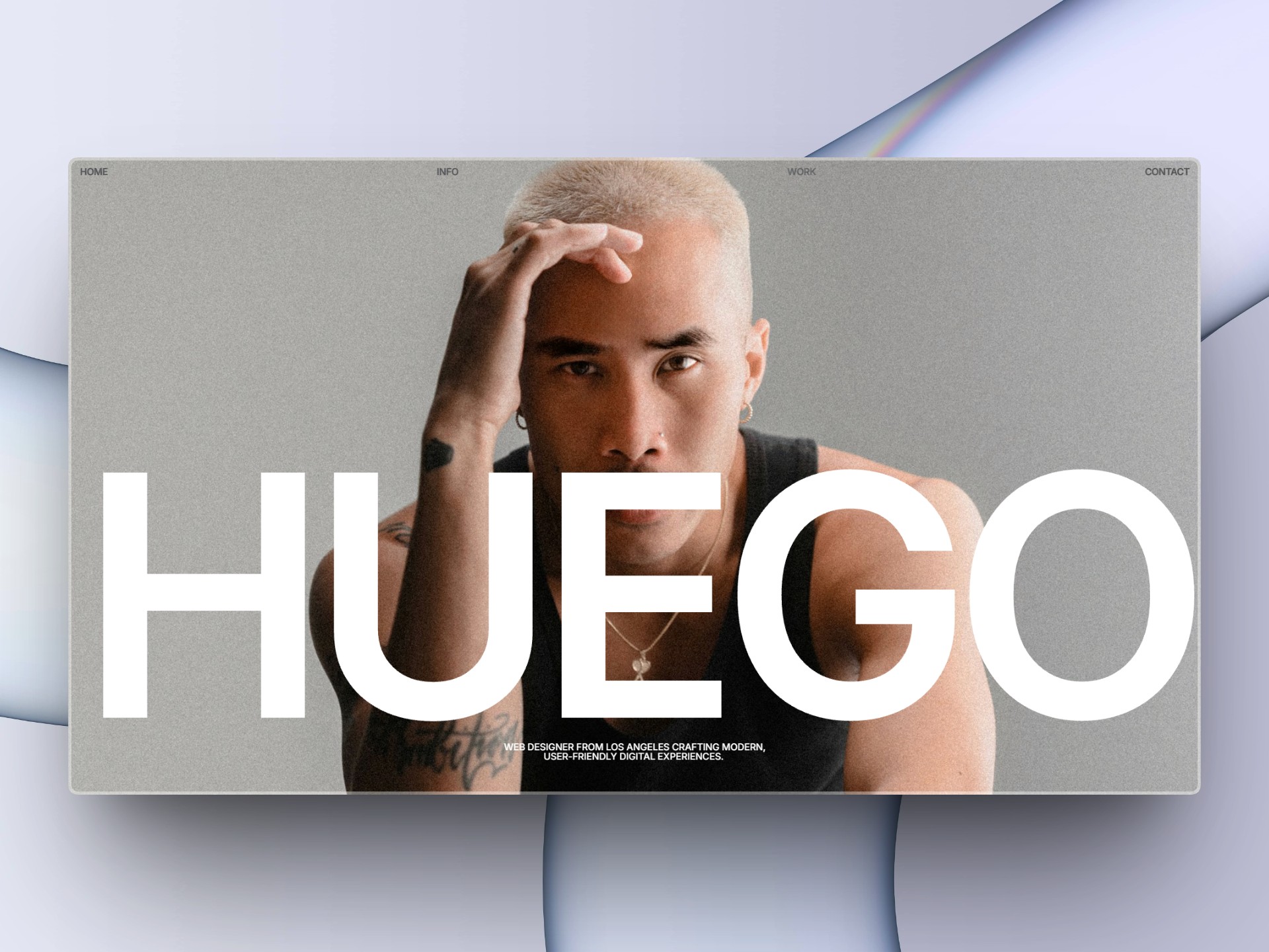 Huego — Free Portfolio Website Template by MUHAMMED SINAN — Free Portfolio Template for Framer by MUHAMMED SINAN preview