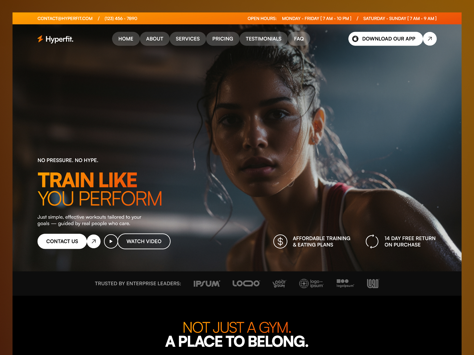 Hyperfit — Free Education Framer Template preview