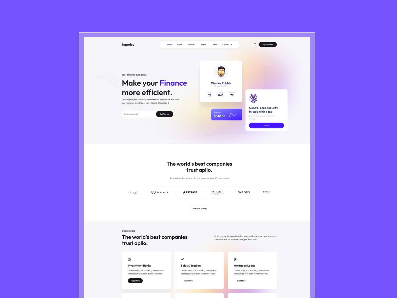 Impulse — Fintech & Financial SaaS Framer Template preview