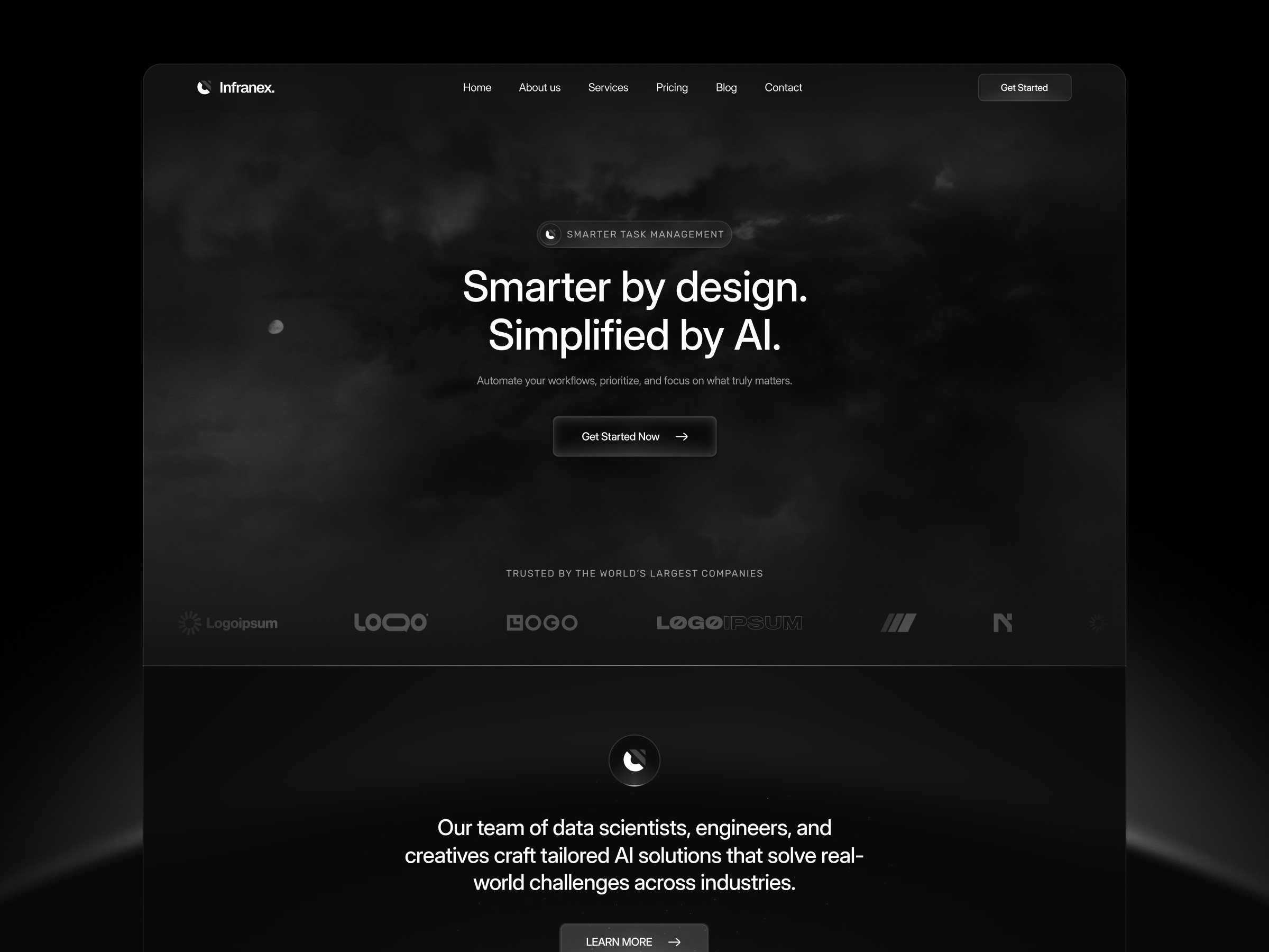 Infranex: Free AI Website Template by Blossom Flow — Free SaaS Framer Template preview