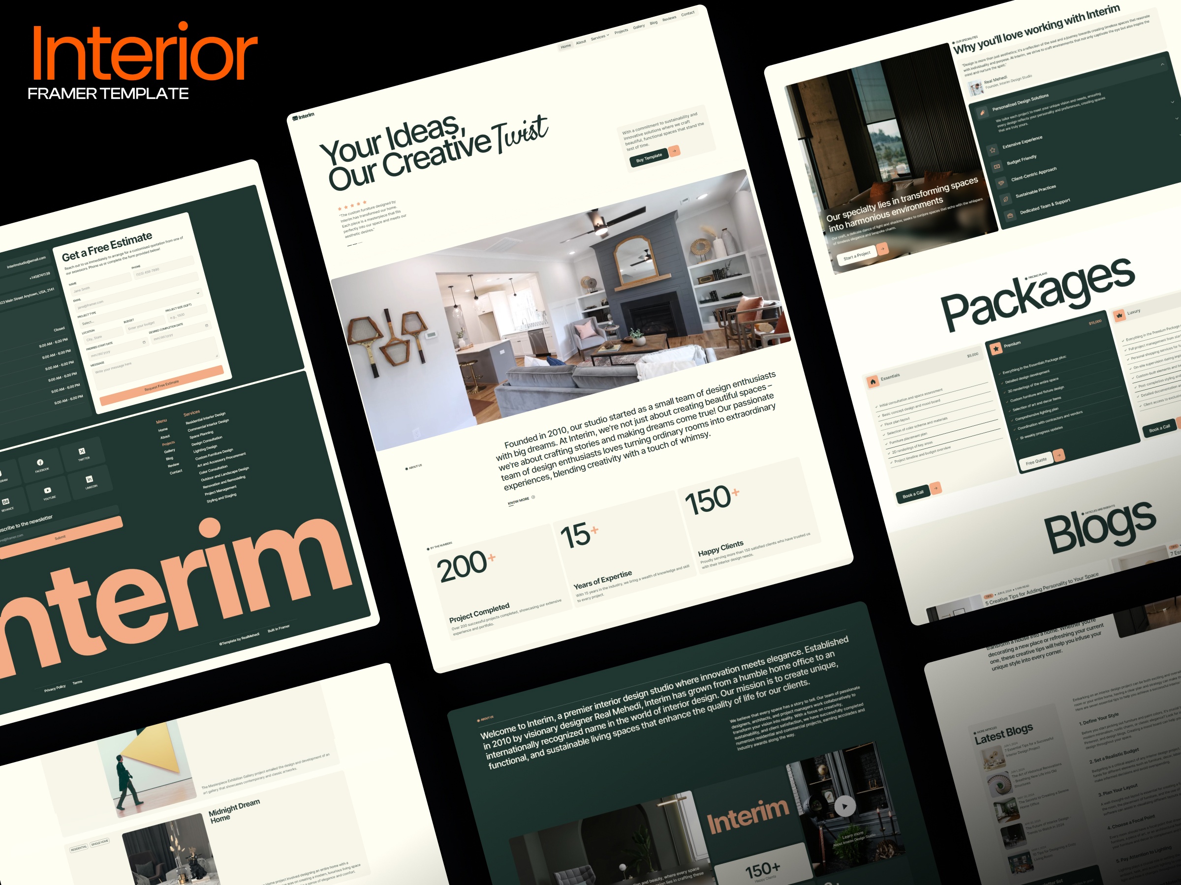 Interix: Free Real Estate Website Template by Template Devs — Free Architecture Framer Template preview