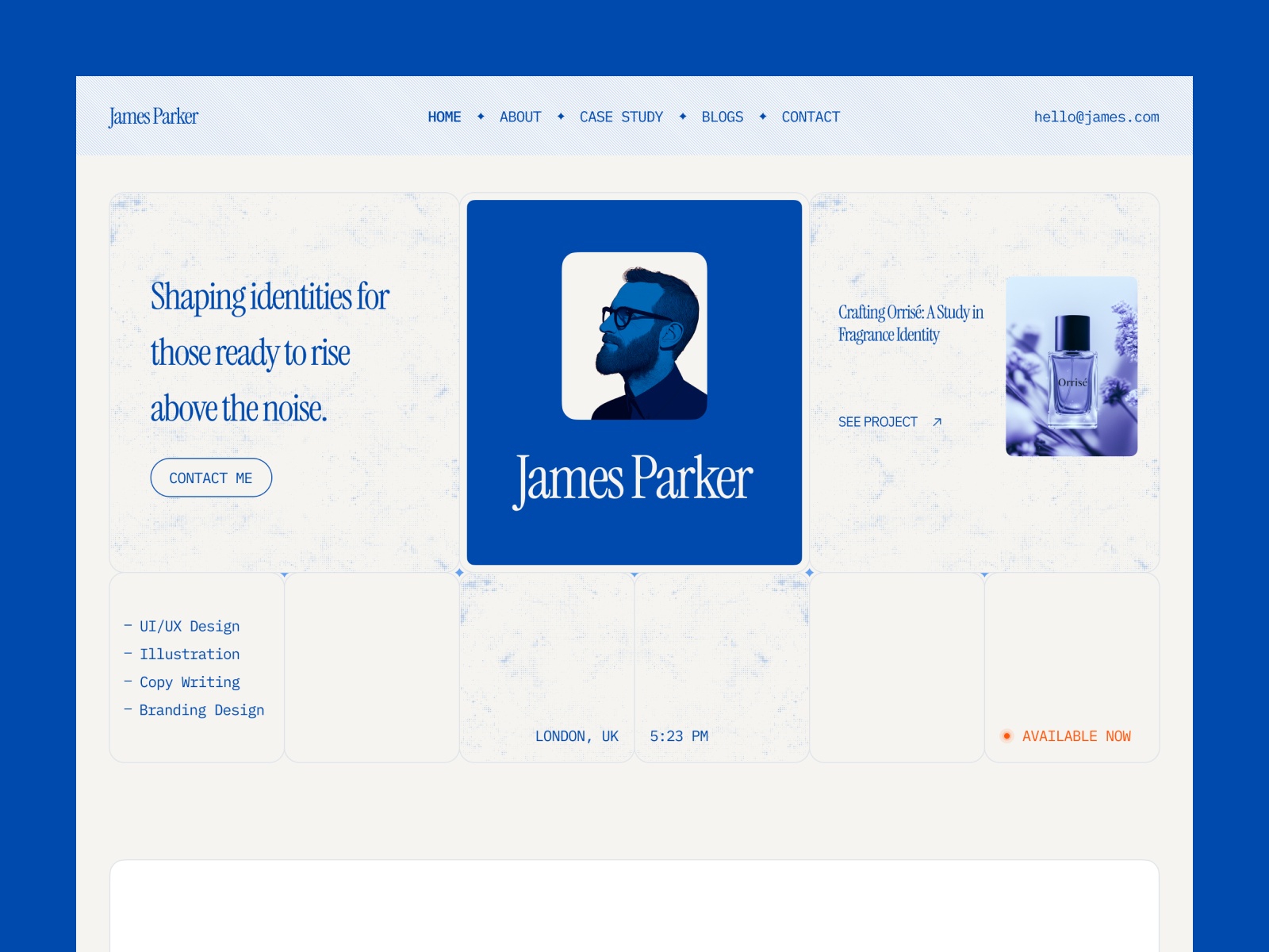 James Parker — Free Portfolio Framer Template preview