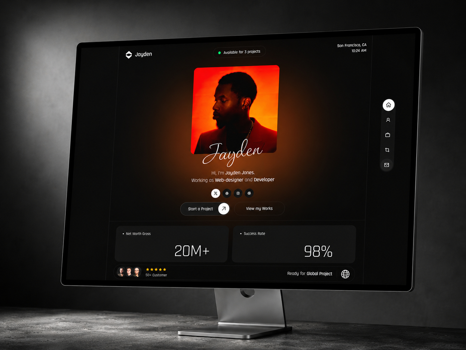 PortfolioJay: Free Portfolio Website Template by Ridhwan Co. — Free Portfolio Framer Template preview
