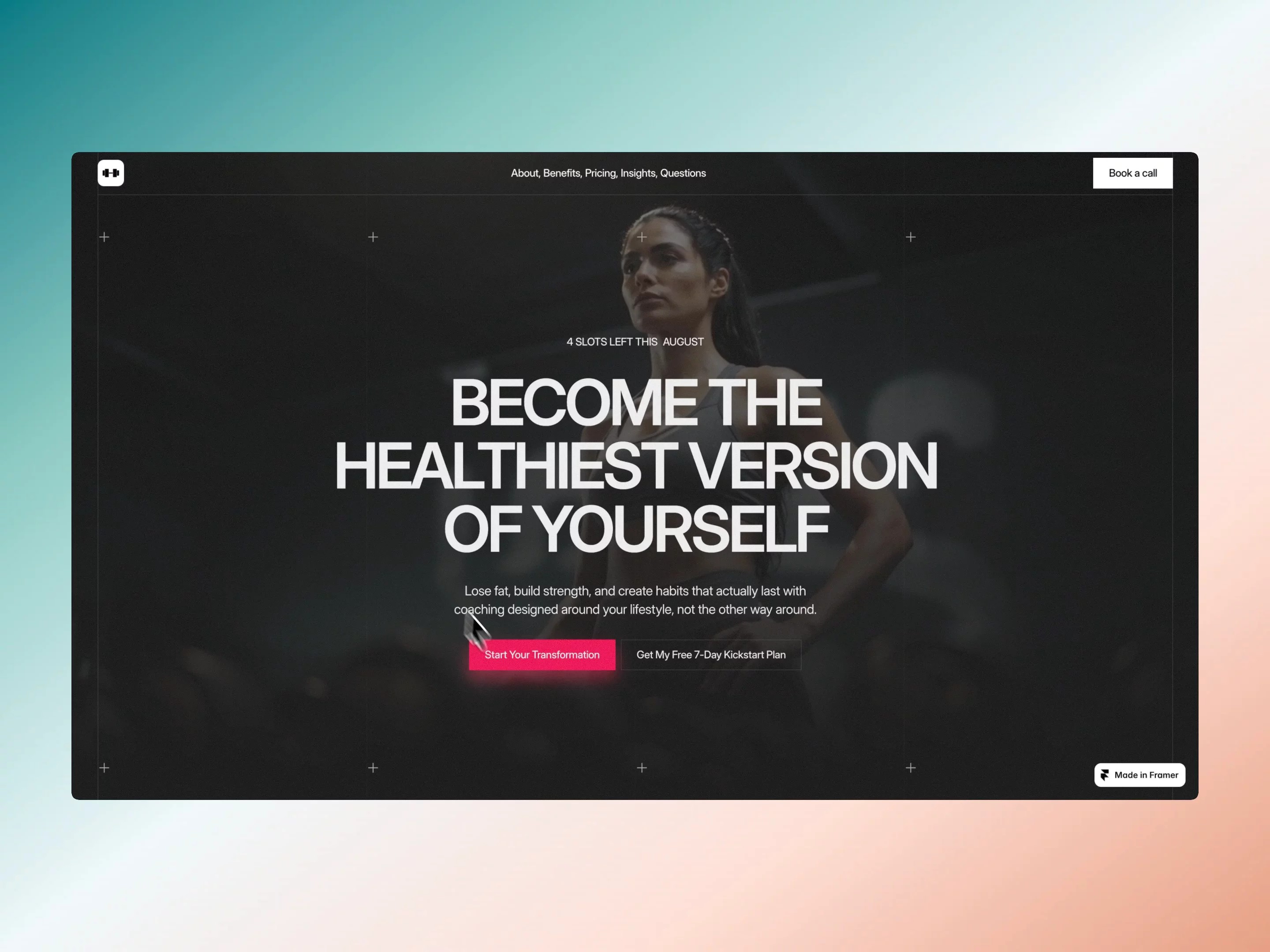 Jedi Fitness: Free Free Website Template by Hey I&#x27;m Ozenua — Free Fitness Framer Template preview