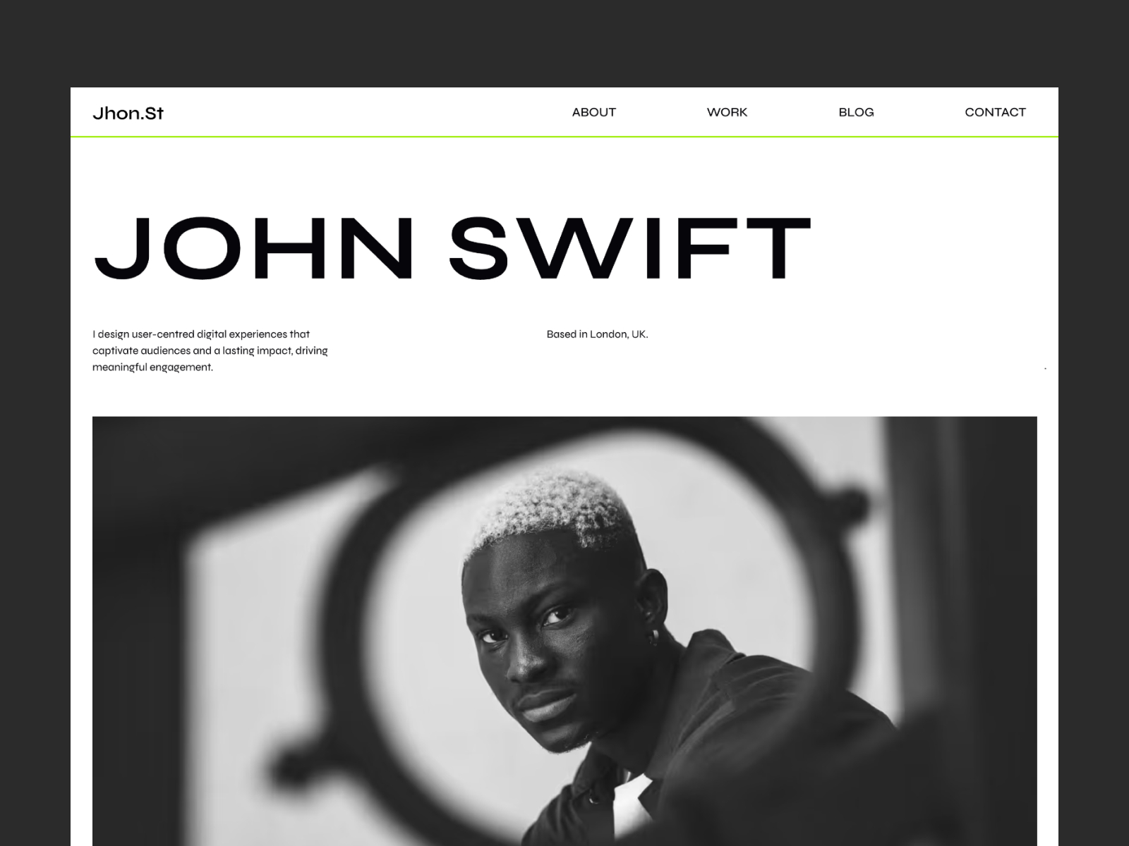 Jhon — Free Portfolio Framer Template preview
