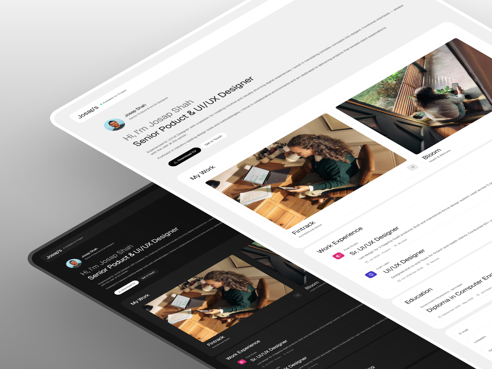 Josap — Free Portfolio Framer Template preview