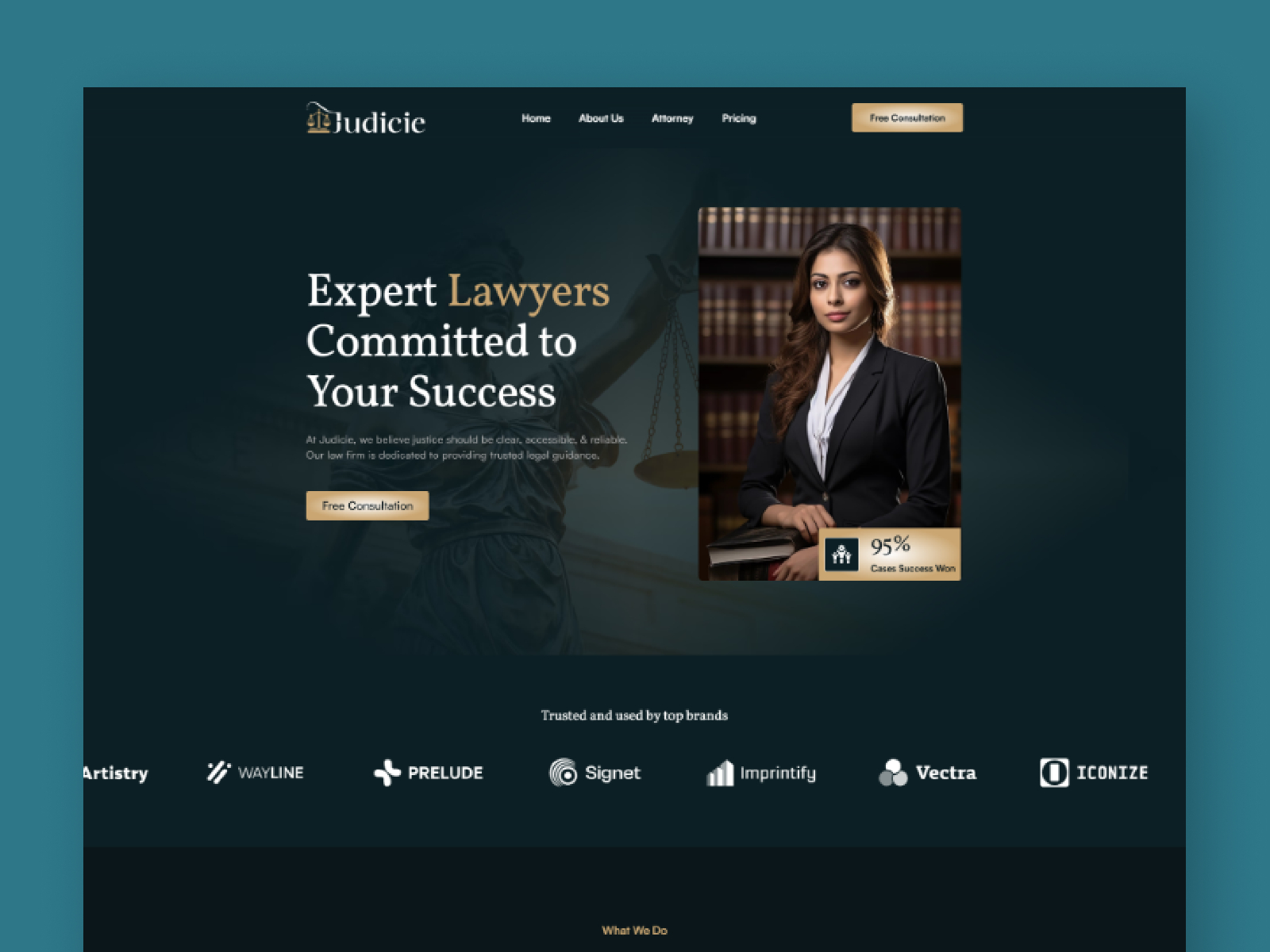 Judicie — Free Real Estate Framer Template preview